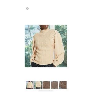 Prologue mock neck puff sleeve‎ sweater size M
